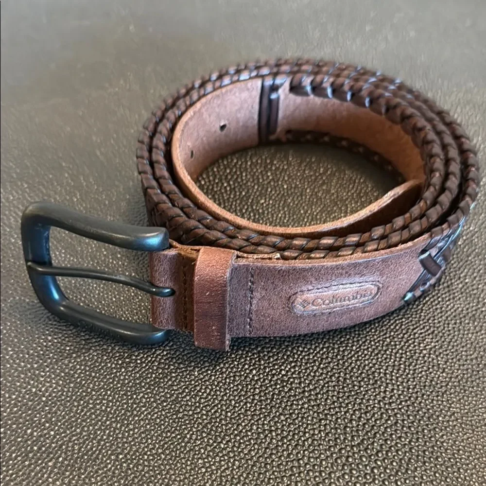 Columbia Men's Brown Leather Braided Belt size 44